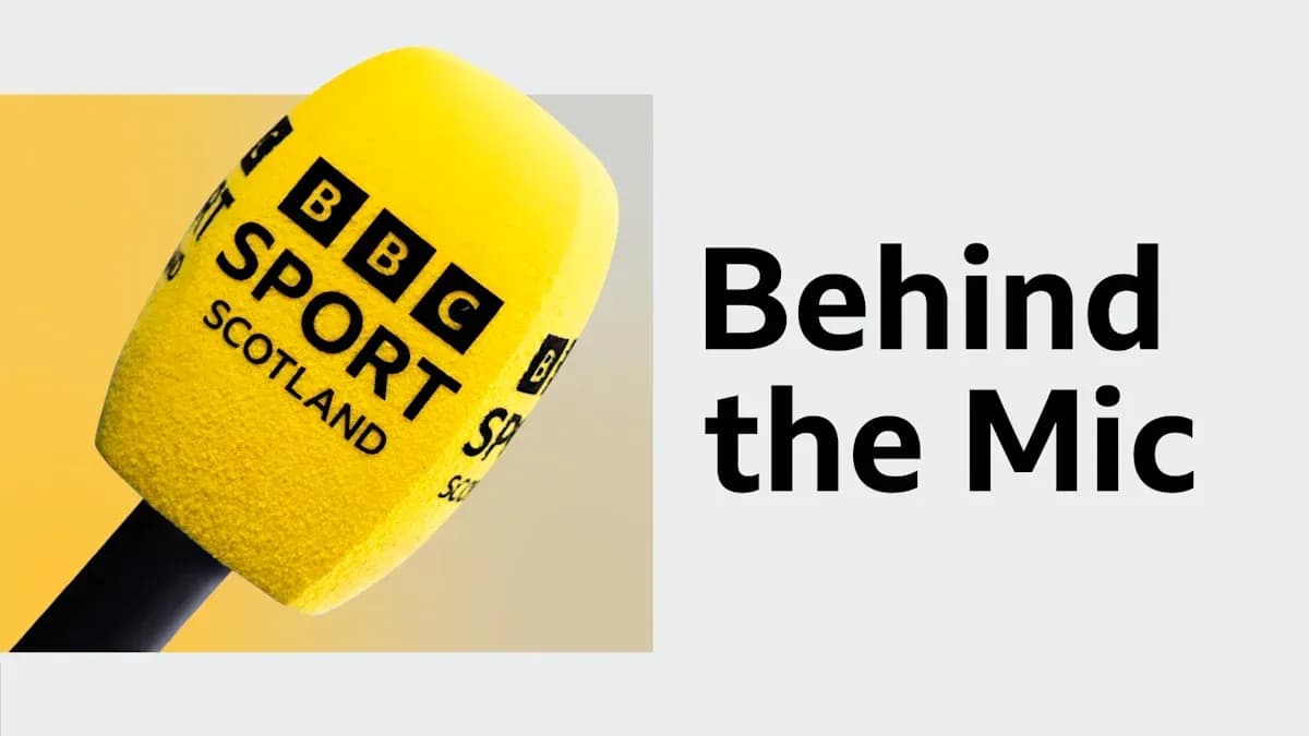BBC Sport Scotland microphone with logo BBC Sport Scotland microphone with logo