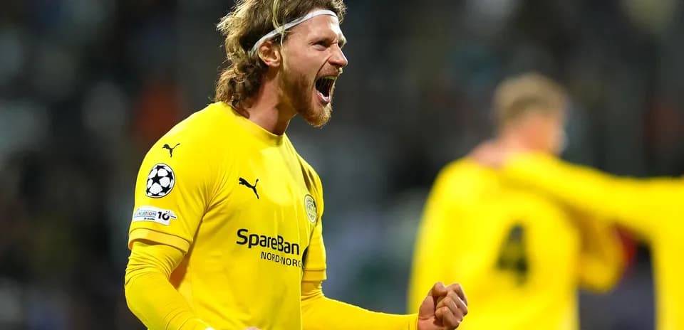 Goalkeeper celebrating during UEFA Champions League match Goalkeeper celebrating during UEFA Champions League match
