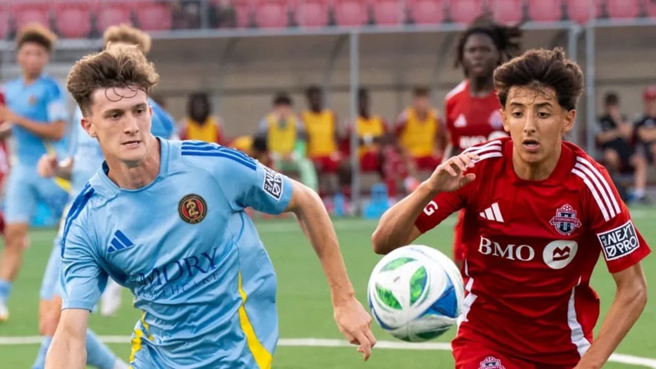 Atlanta United II player challenges Toronto II player Atlanta United II player challenges Toronto II player