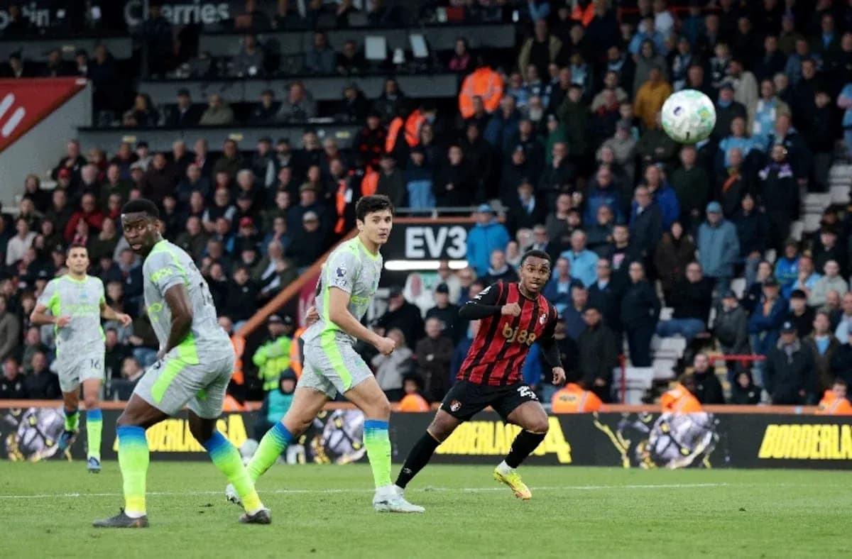 Manchester City players in action against Bournemouth Manchester City players in action against Bournemouth