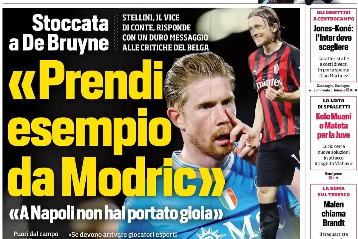 Headline featuring De Bruyne and Modric in football context Headline featuring De Bruyne and Modric in football context