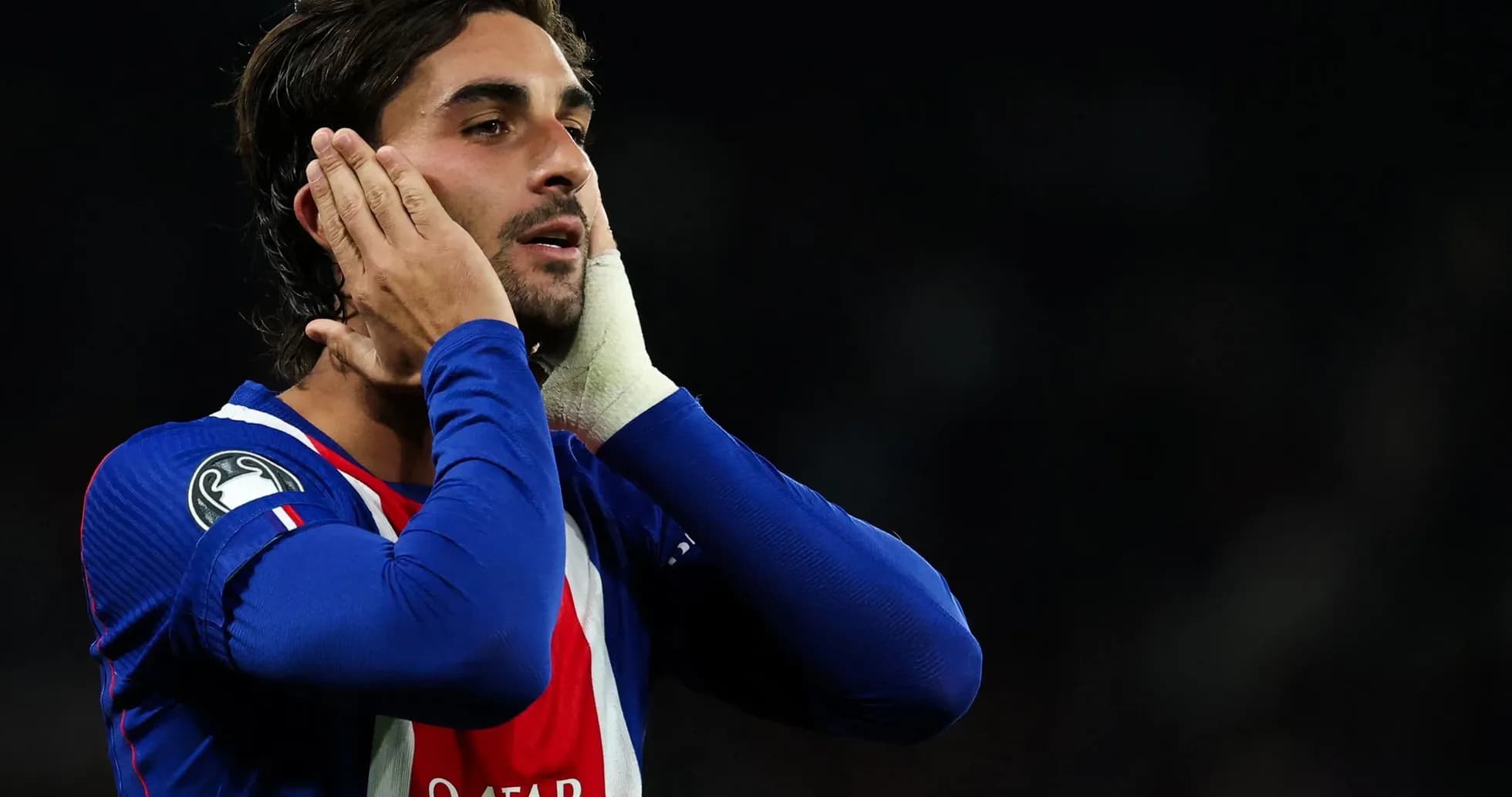 Player holding his head in frustration during match Player holding his head in frustration during match