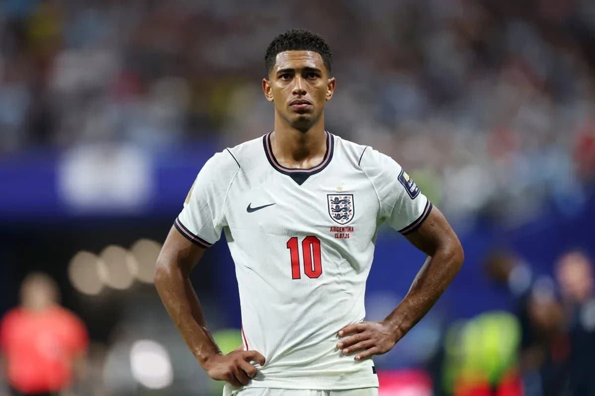 Player in England kit during match, hands on hips Player in England kit during match, hands on hips