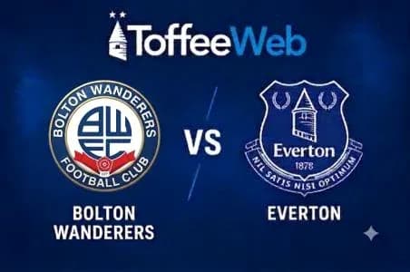 Bolton Wanderers vs Everton match logo graphic Bolton Wanderers vs Everton match logo graphic