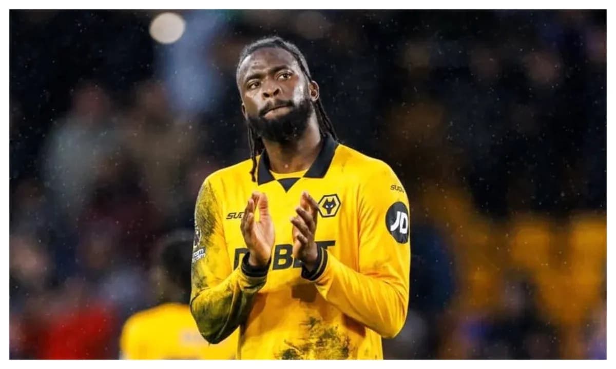 Player applauding fans in Wolves jersey at stadium Player applauding fans in Wolves jersey at stadium