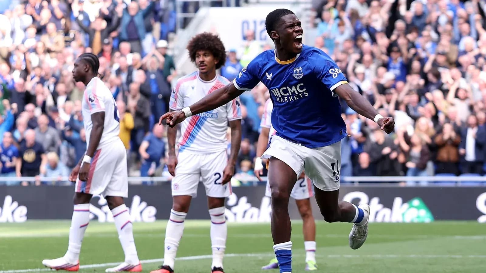 Player celebrating a goal during match action Player celebrating a goal during match action
